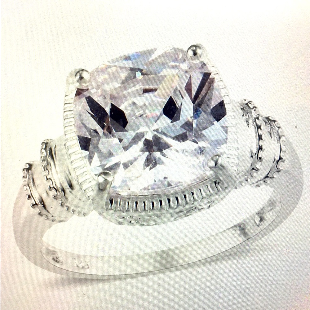 CLOSEOUT Simulated Diamond Ring in Sterling Silver.  NWT